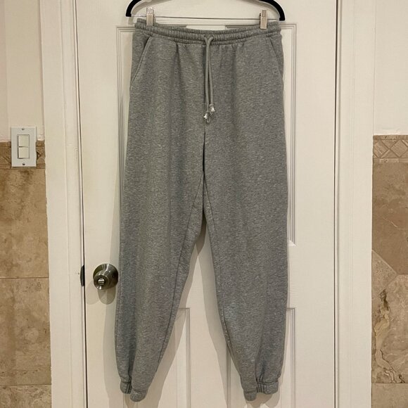 EUC Cotton On Classic High-Waisted Fleece Oversized Slouchy Sweatpants Grey - Picture 1 of 4